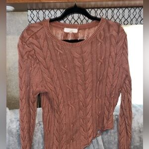 Maroon distressed top